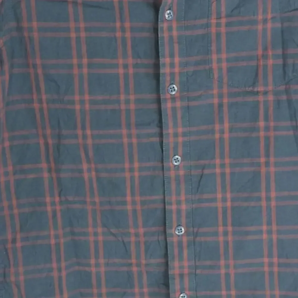 The North Face Men's Cotton Plaid Short Sleeve Button Down Shirt Blue Size Small